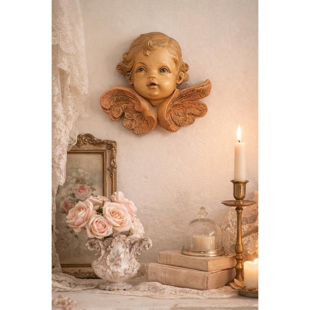 Vintage Italian Cherub Wall Plaque | Depose Italy | Angel Wall Decor | Capodimon